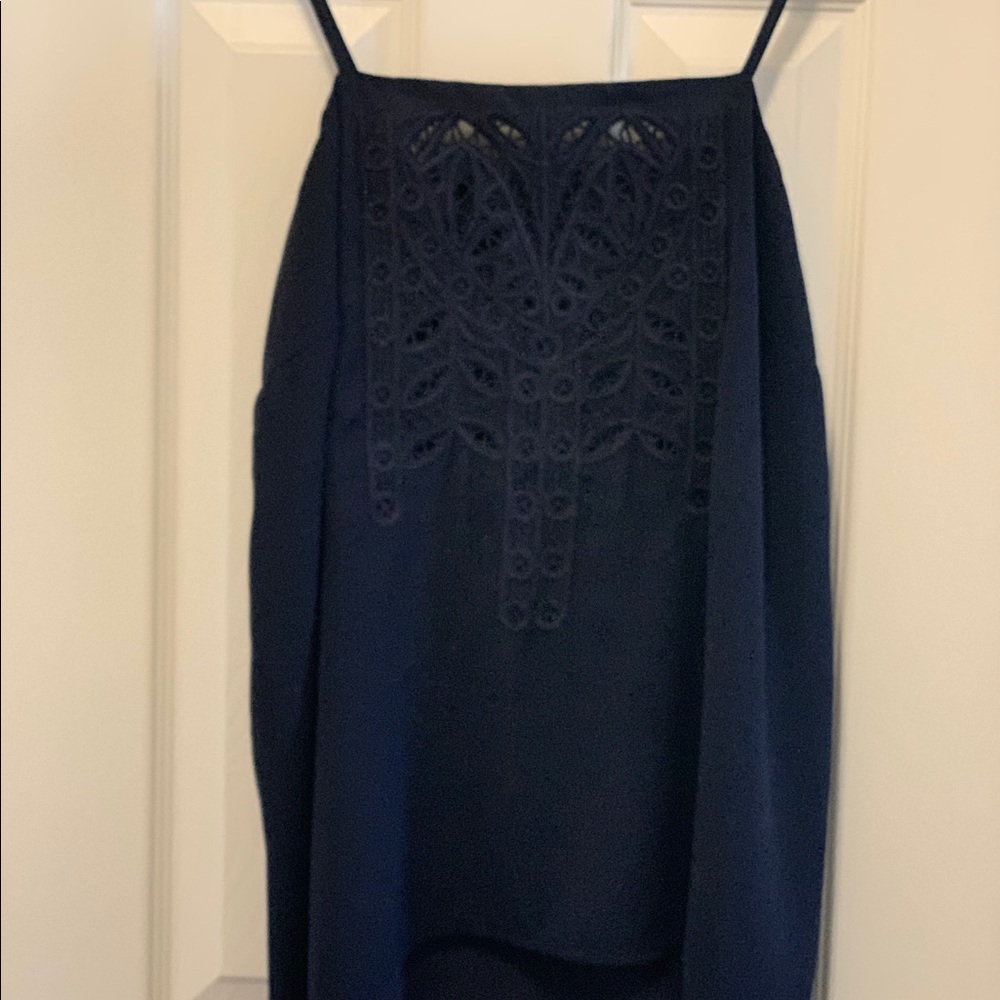 Adjustable spaghetti strap, navy Summer blouse